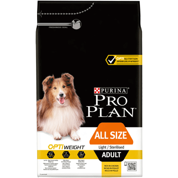 Purina pro plan all sizes adult lightsterilised with optiweight rich in chicken front 4