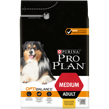 Purina pro plan medium adult with optibalance rich in chicken front 4