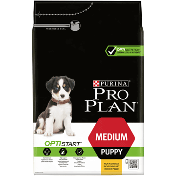 Purina pro plan medium puppy with optistart rich in chicken front 4
